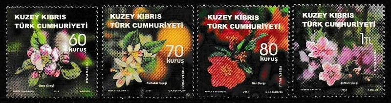 Northern Cyprus 2014 Fruit Flowers Set 4 SC# 769-772 MNH Mint/Never Hinged