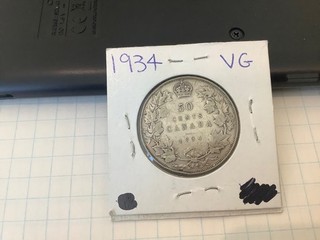 1934 Canada silver 50 cent (Semi key date)