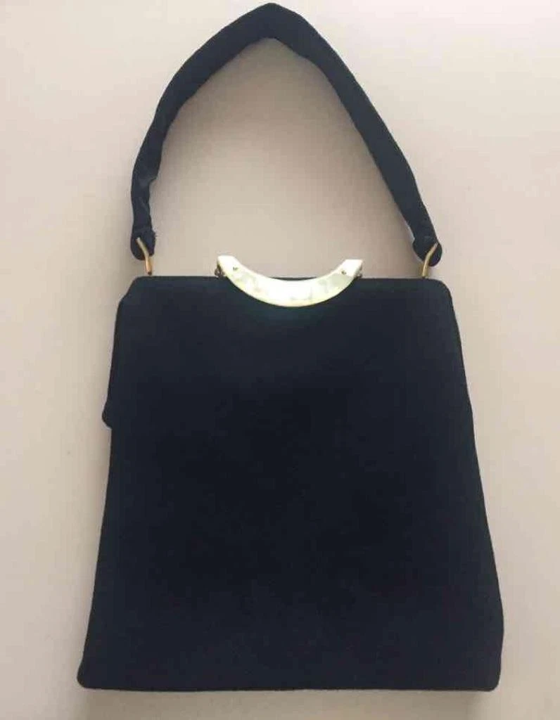 Vintage Harry Rosenfeld black leather shoulder bag with Mother of Pearl clasp Bags | Vintage Harry Rosenfeld Black Leather Shoulder Bag  main image 2