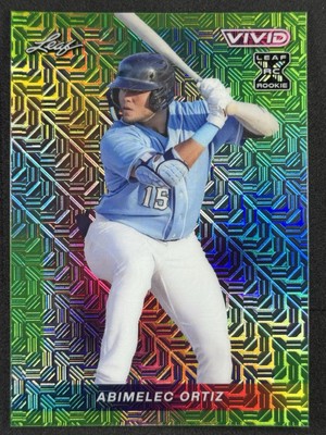 2023 Leaf Vivid - Abimelec Ortiz 2/4 Green Mojo #46 Texas Rangers