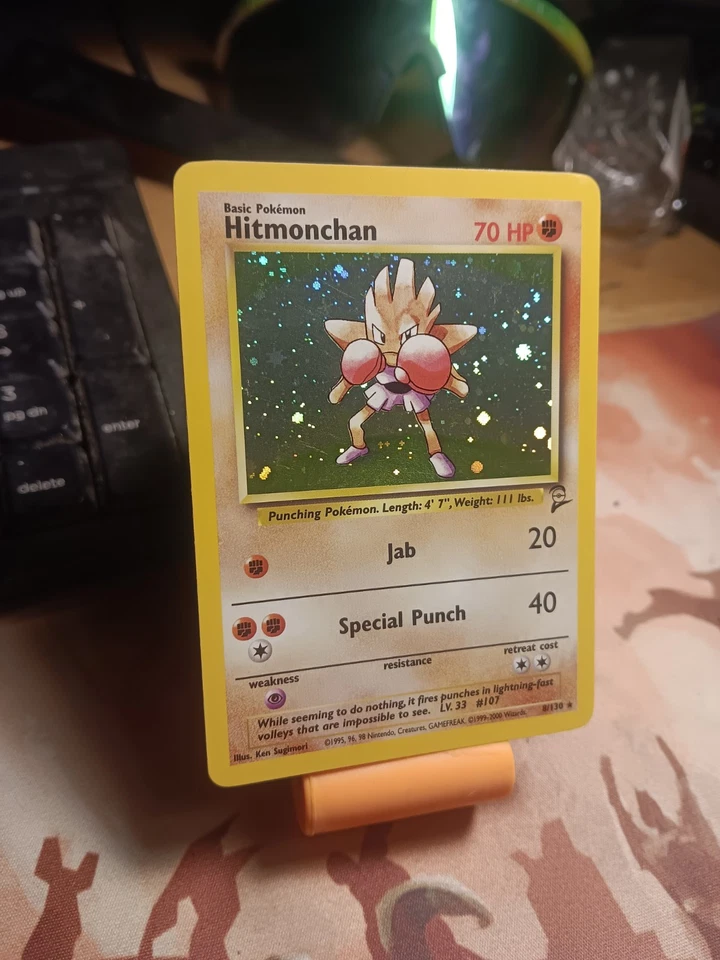 Hitmonchan Holo Rare Base Set 2 Vintage Pokemon TCG Card 8/130 WOTC - Image 2 of 4