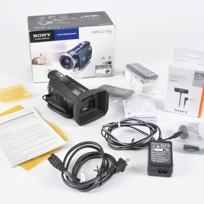 Sony HDR-CX700V 96GB HD Camcorder GPS NightShot Box Mic 2 Remotes Original Owner
