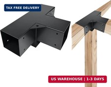 4-Way Pergola Brackets Kit, DIY Right Corner Woodwork Brackets for 4" x 4" Actu