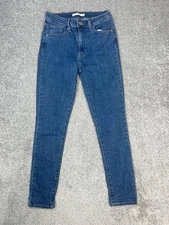 Levis 721 Jeans Womens 29 Blue Denim Cotton Stretch High Rise Skinny Leg 26x27