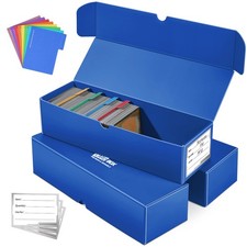 Trading Card Storage Box, 3-pack 1000 Count Card Storage Box with Dividers an...