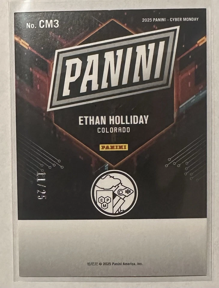 2025 Panini Black Friday Ethan Holliday /25 Colorado Rockies Limited SSP - Image 2 of 2