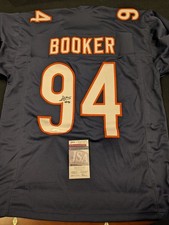 Austin Booker Signed Custom Navy Chicago Bears Jersey JSA WITNESSED COA 