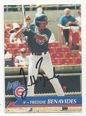 FREDDIE BENAVIDES IOWA CUBS 1995 MULT-AD IOWA CUBS #4 SIGNED MINOR LEAGUE CARD