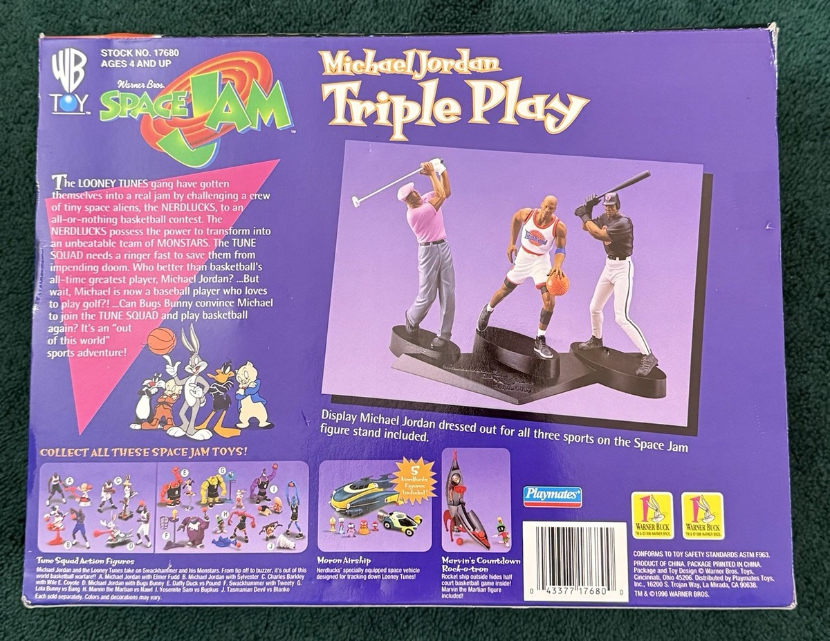 Vintage 1996 Space Jam Michael Jordan Triple Play 3 Figure Set