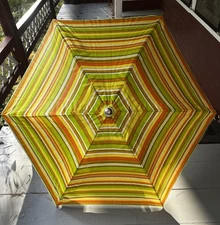 RARE Vintage Finkel Multicolored Outdoor Umbrella MCM 1960s NOS w/Original Box!