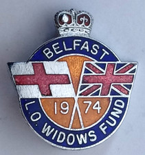 Belfast  Loyal Orange Widows Fund 1974 Vintage Enamel Pin Badge.    A1-35