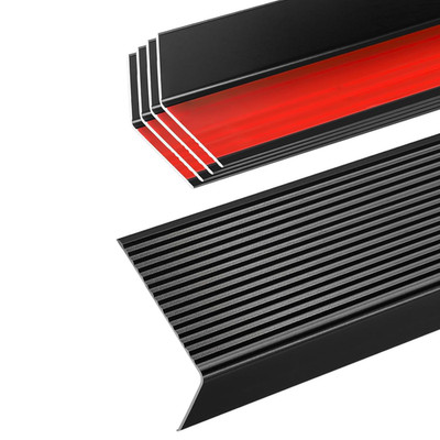 Heavy-Duty Black Metal Stair Nosing, Non-Slip Edge Protector, 5Pcs