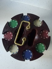 Poker Gaming Chip Set Plastic Chips Wooden Holder