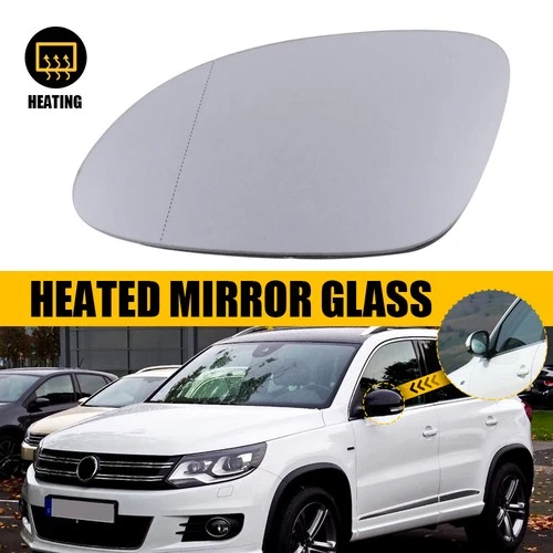 Driver Left Side Mirror Glass for VW Tiguan 2009-2017 Heated w/Backing Plate Y