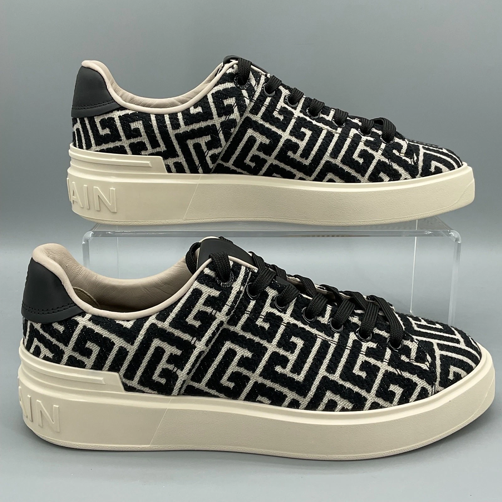 Balmain — New Balmain Women's Monogram B-Court Trainers Black Size 10/40
