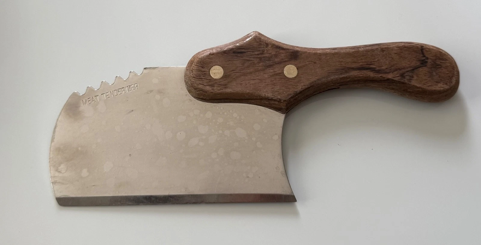 Cleaver with Wooden Handle and Meat Tenderizer Vintage