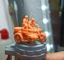 1/72 World War II German Motorcycle Troops 3 Man 1 Motorbike 3d Printed