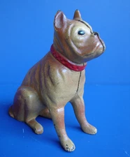 FRENCH BULLDOG Vintage Cast-Iron Still Bank ALL-ORIGINAL Enamel Paint Dog Figure