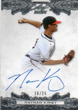 NATHAN KIRBY 2015 LEAF ULTIMATE AUTOGRAPHED ON CARD SILVER FOIL 10/25