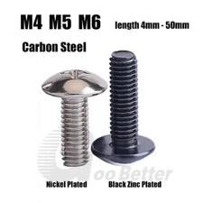 M4 M5 M6 Nickel/Black Zinc Plated Truss Head Phillips Screws Machine Screws