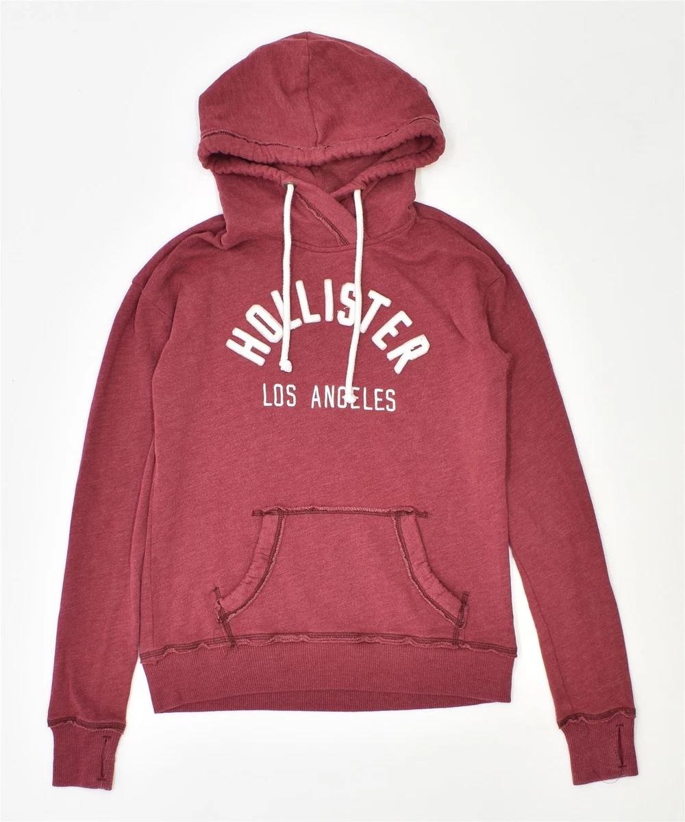 HOLLISTER Mens Graphic Hoodie Jumper XS Burgundy Cotton IM10 | eBay