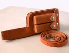 WWII Military German Mauser KMT C96 Broomhandle Leather Holster With Strap Pack