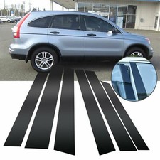 Black Window Pillar Posts Door Trim Piano Cover For 2007-2011 Honda Crv 6pcsset