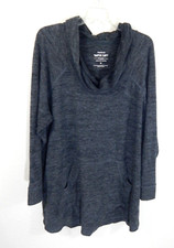 Torrid Women's 3 3X Sweatshirt Super Soft Plush Cowl Neck Raglan Gray EUC