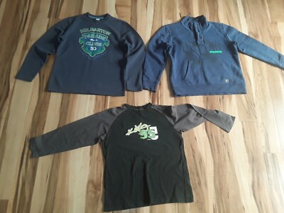 2 Pullover ,1 Langarmshirt von S. Oliver grau Gr. 152 für Jungen 