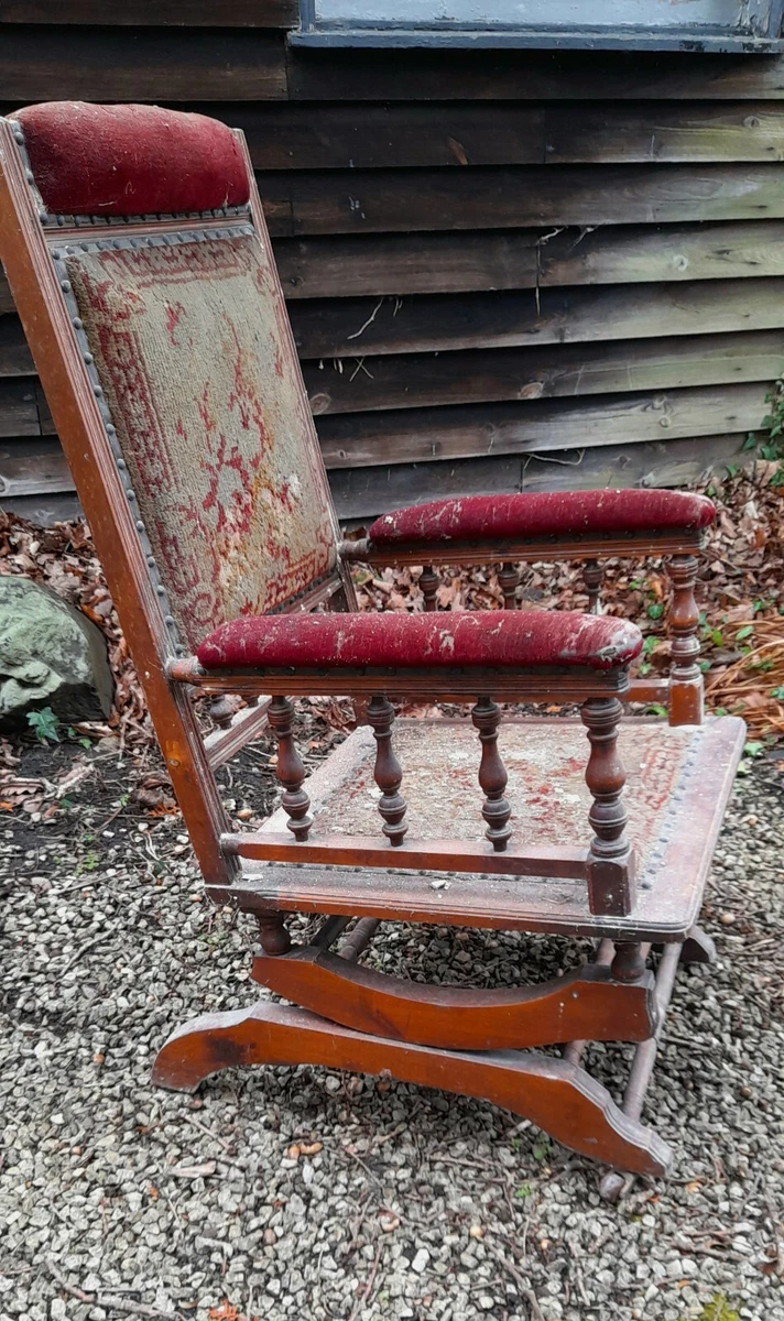 Antique Victorian Sprung Rocking Chair eBay