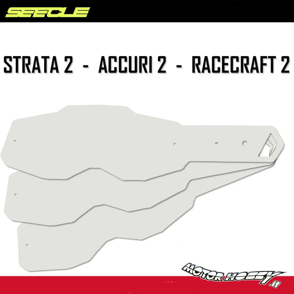 50 PEZZI TEAR OFF SEECLE COMPATIBILI OCCHIALI 100% ACCURI 2 STRATA 2 RACECRAFT 2