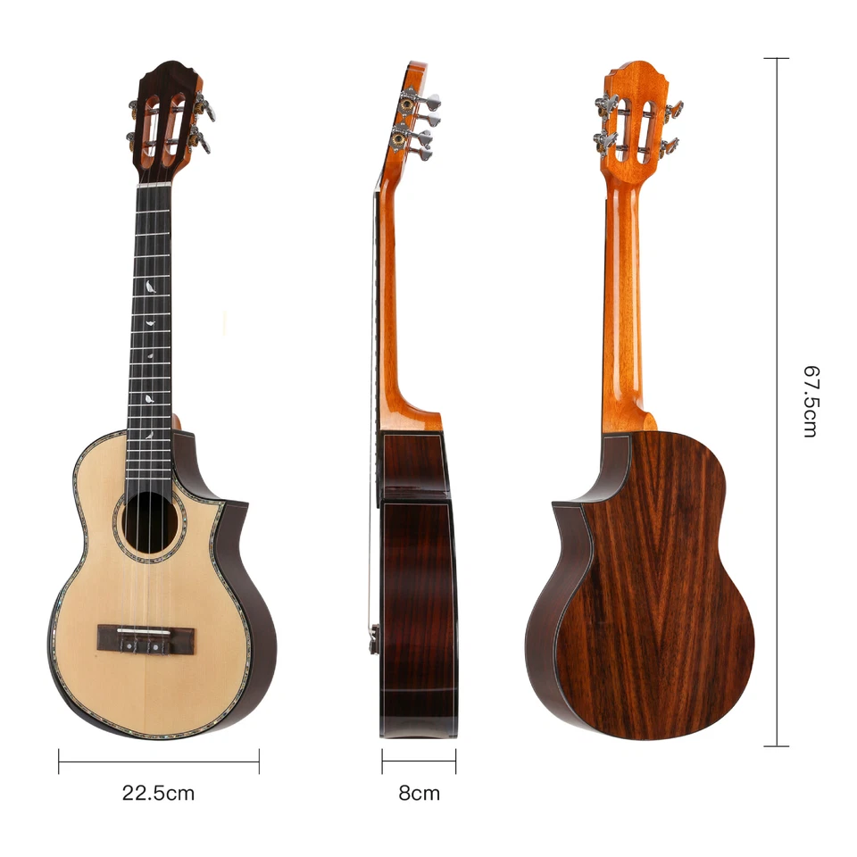 High End All Solid 26'' Tenor Ukulele Top Solid Spruce and Back Rosewood Ukelele - Image 2 of 4