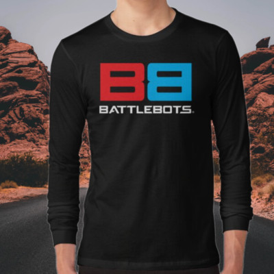 Battlebots Merch Logo Long Logo American Long Sleeve T-Shirt Funny S to 5XL