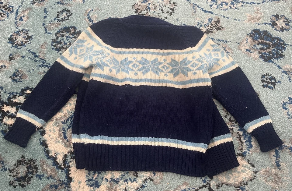 Cárdigan Suéter Vintage Invierno Copo de Nieve Patrón Deportivo Foto 4 de 4