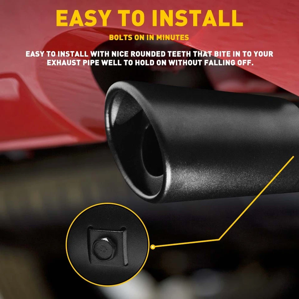 Черная одиночная прямая труба задняя выхлопная труба глушитель горло подходит наконечник 2,5 дюйма подходит для Inl - Изображение 4 из 4