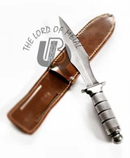 UBR Handmade Hunting Dagger Knife D2 Tool Steel With Leather Sheath 