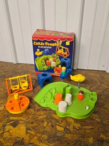 Vintage Fisher-Price #2525 Little People Playground With Box Complete
