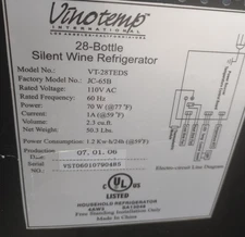 VINOTEMP VT-26TEDS WINE COOLER WIRE SHELVES / RACKS 