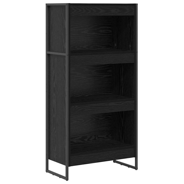 BüCherregal Schwarz Eichen-Optik 60X30X121 Cm Holzwerkstoff Standregal-image