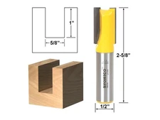 5/8" Diameter X 1" Height Straight Router Bit - 1/2" Shank - Yonico 14954