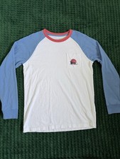 Vineyard Vines Boys L 16 Baseball Helmet Raglan Long Sleeve Pocket T-Shirt Blue