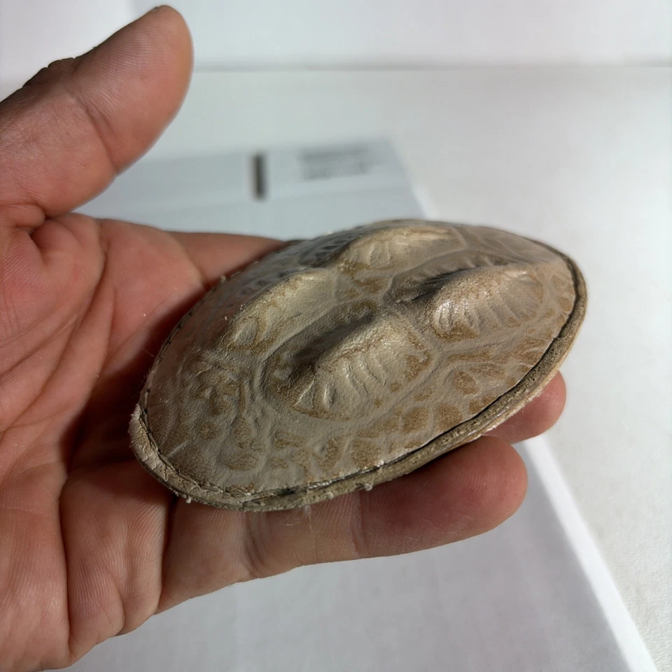 Hebilla de cinturón y lazo vaquero occidental vintage de cuero tostado beige en relieve Foto 3 de 4