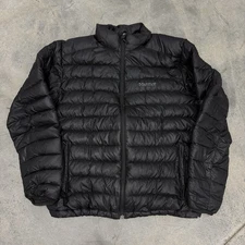 Marmot Puffer Jacket Men's XL Black 700 Duck Down Fill Full Zip *Read