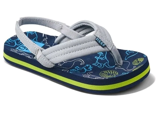 Chanclas Reef Toddler Ahi Dino. Talla 11. Azul marino/gris Foto 2 de 4