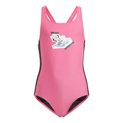 Adidas X Disney Maillot De Bain Pour Enfants Fille 3 Rayures Minnie Maus Rose - Photo 1/4