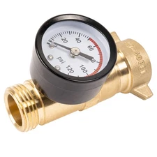 Hourleey Brass RV Water Pressure Regulator, Hi-Flow Water Regulator With Filt...