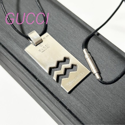 GUCCI Horoscope Zodiac NecklaceAquarius Pendant Zodiac Plate Ag925 B0528030B