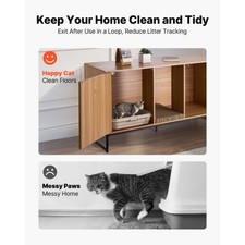 Cat Litter Box Enclosure Furniture, 47.2 in Hidden Litter Box Cabinet with Scrat