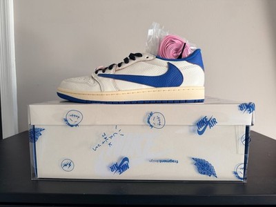Nike Air Jordan 1 Low OG SP Travis Scott Fragment Sail Military Blue Sz 11 DS