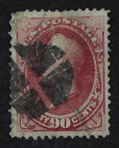 CKStamps: US Stamps Collection Scott#166 90c Perry Used Crease Tiny Thin